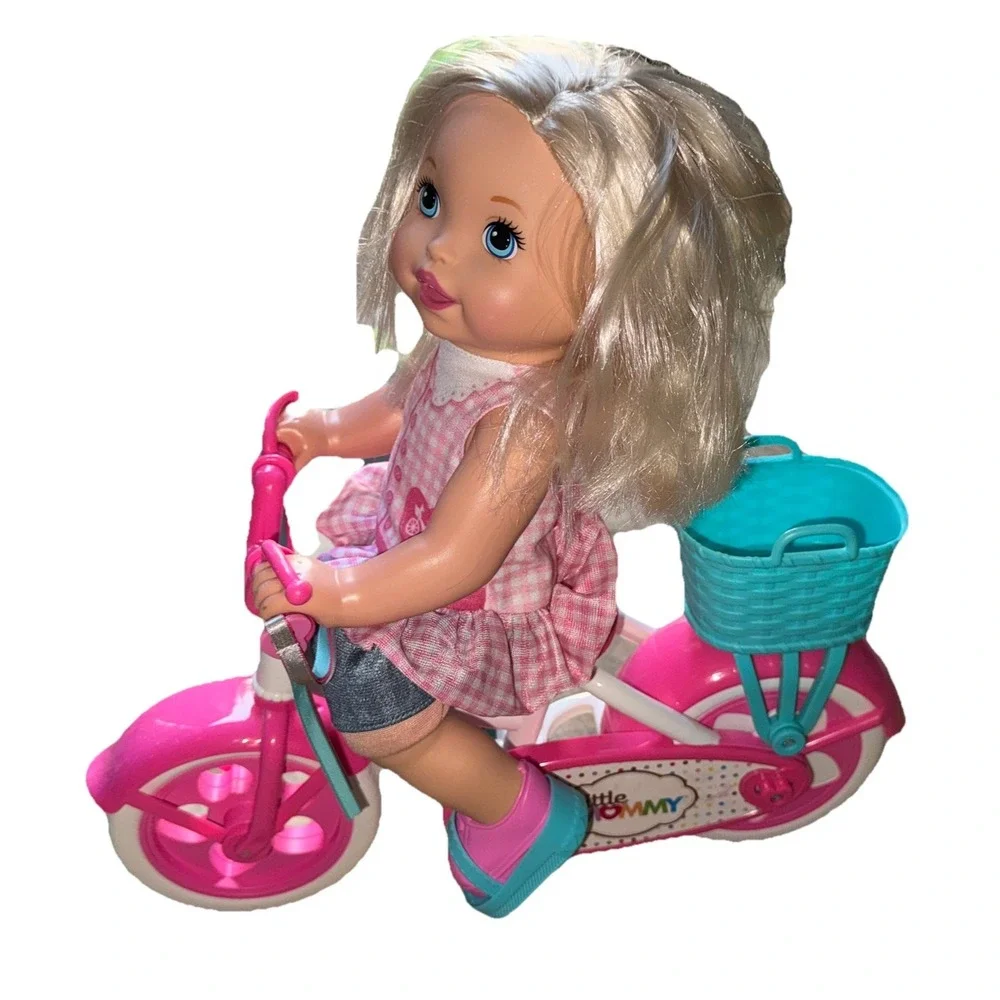 Little Mommy Learn To Ride Doll Bicycle Bike Basket Toy Mattel  2016 14